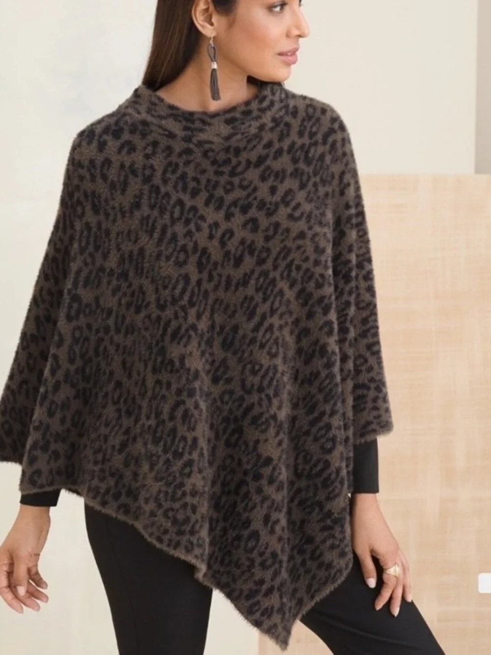 Chico's Feather Knit Poncho - Size S/M Small/Medium NWT